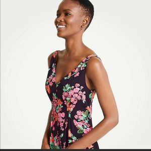 AnnTaylor Black Floral Dress